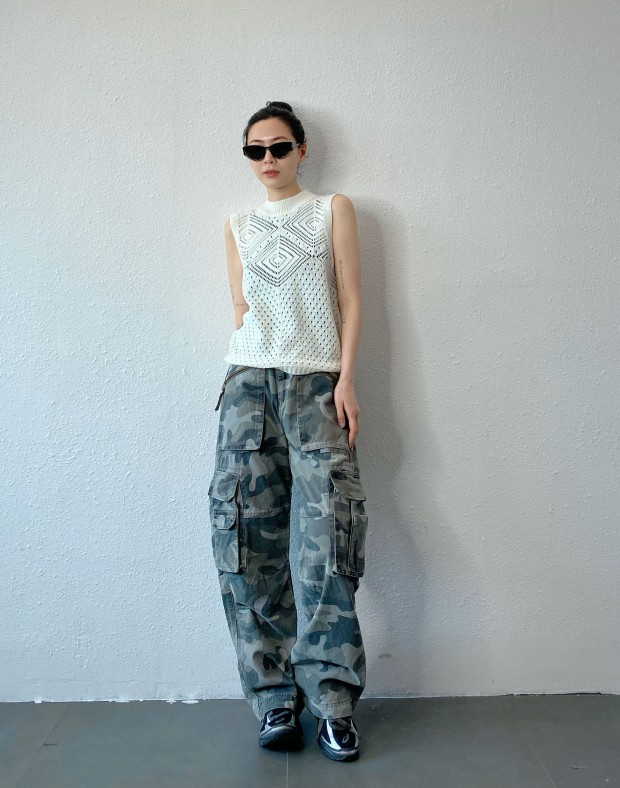 White Pattern Vest #250419